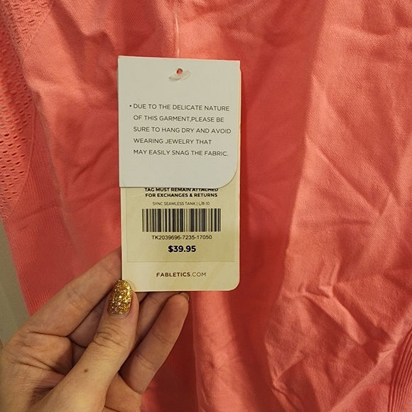 NWT Fabletics workout tank size large neon pink - Picture 3 of 4